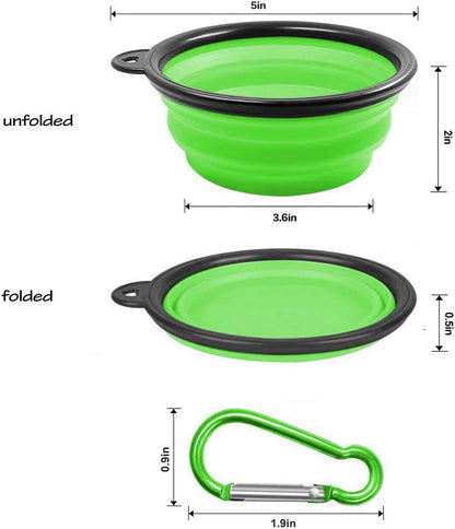 Collapsible Dog Bowl, 4 Pack Portable Silicone Travel Dog Cat Bowls, Pet Water Food Feeding Bowl with Carabiners for Walking Park Hiking