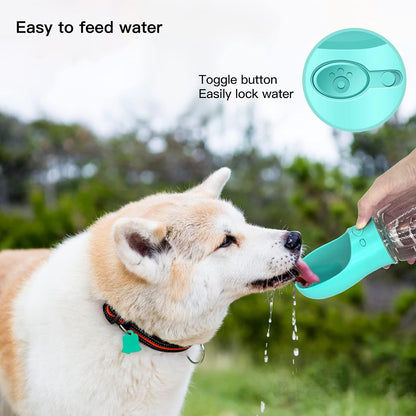 12OZ Dog Water Bottle for Walking Portable Pet Water Bottles for Dogs Water Dispenser Pet Travel Drink Cup with Bowl -Food Grade Silicone|Bpa Free